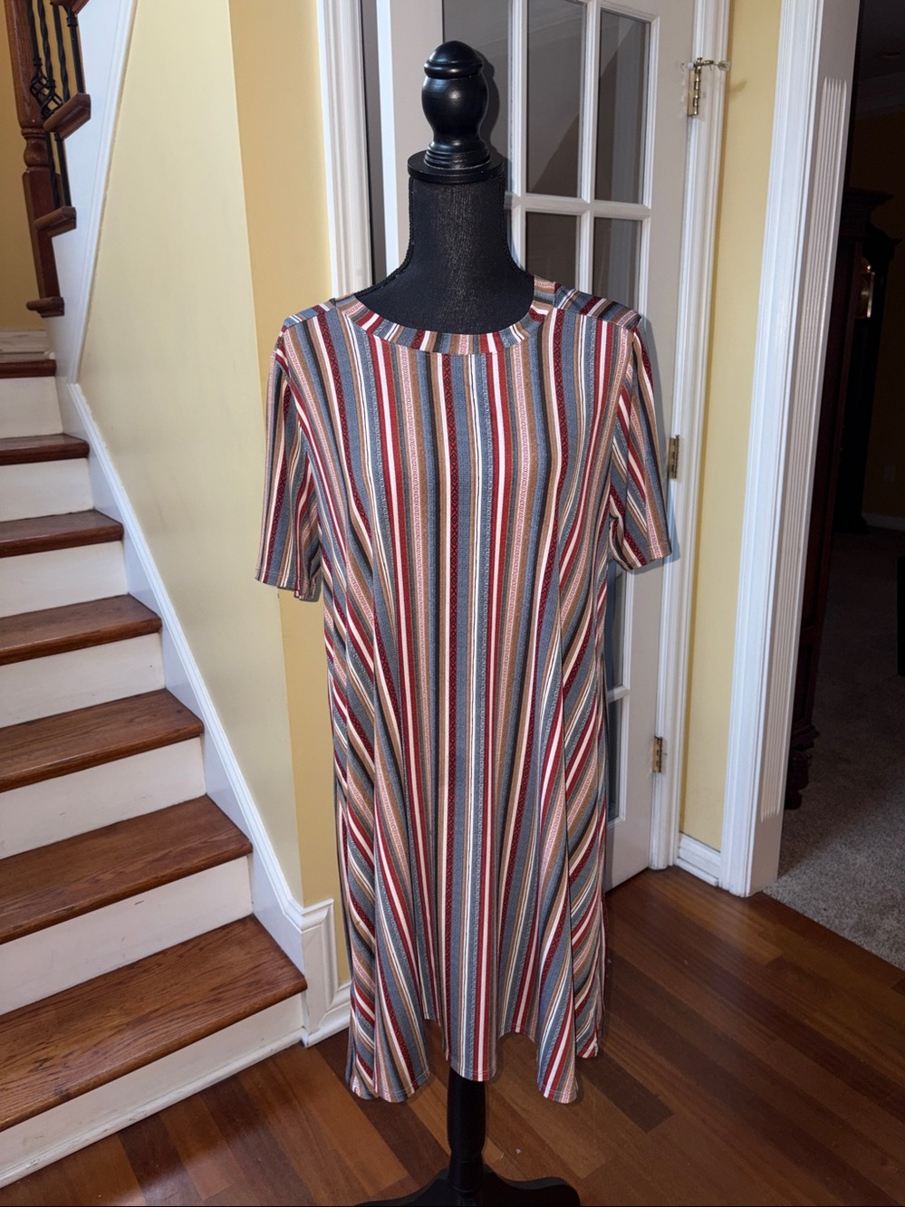 BCBGeneration Multicolor Vertical Stripe Midi Dress